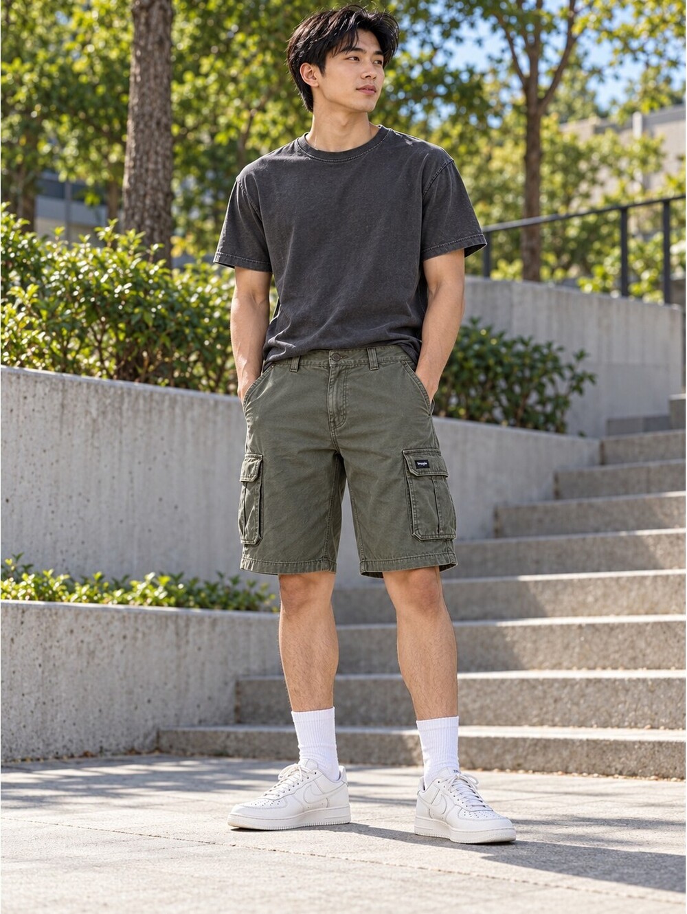 Wrangler Olive Green Cargo Shorts Men’s 34 Relaxed Fit NWT